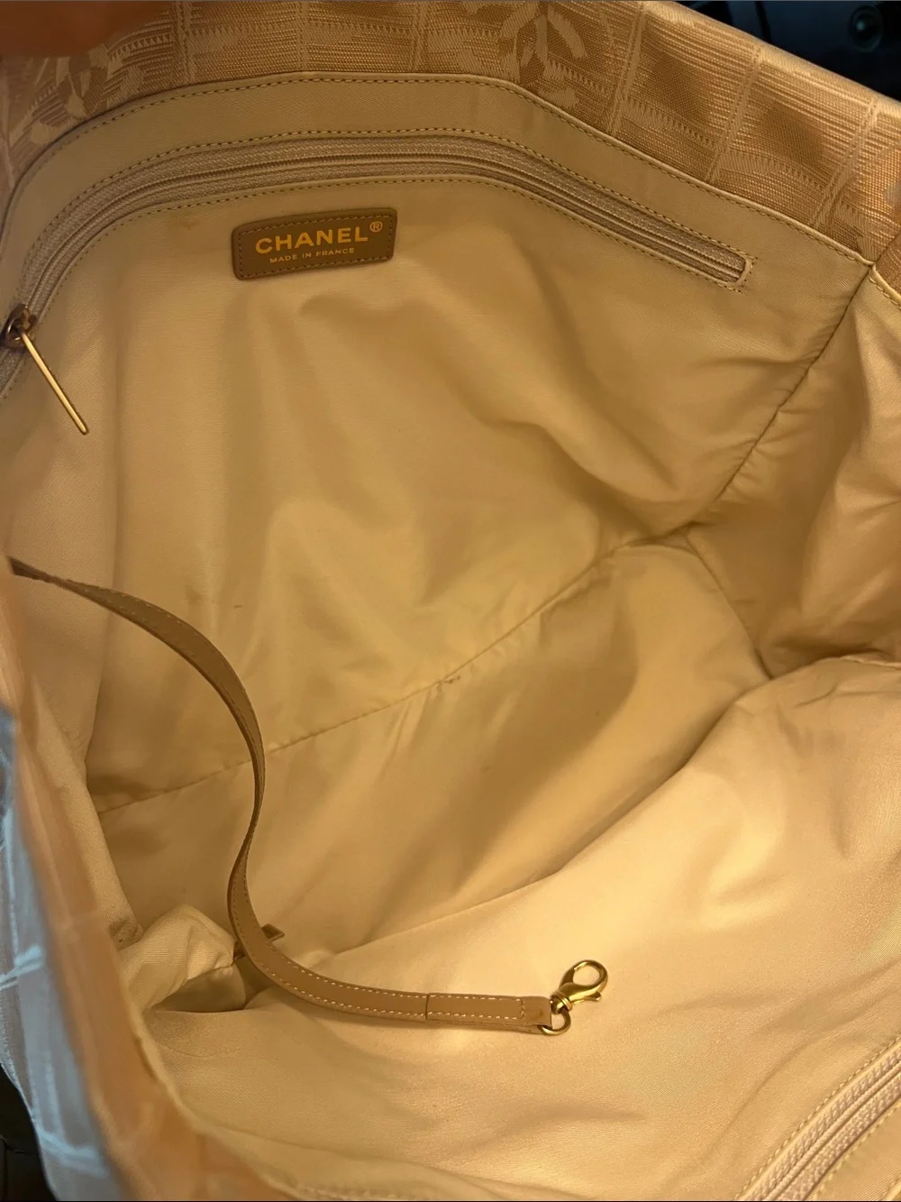 Authentic Chanel Beige/blush Canvas Tote Bag - Picture 16 of 17